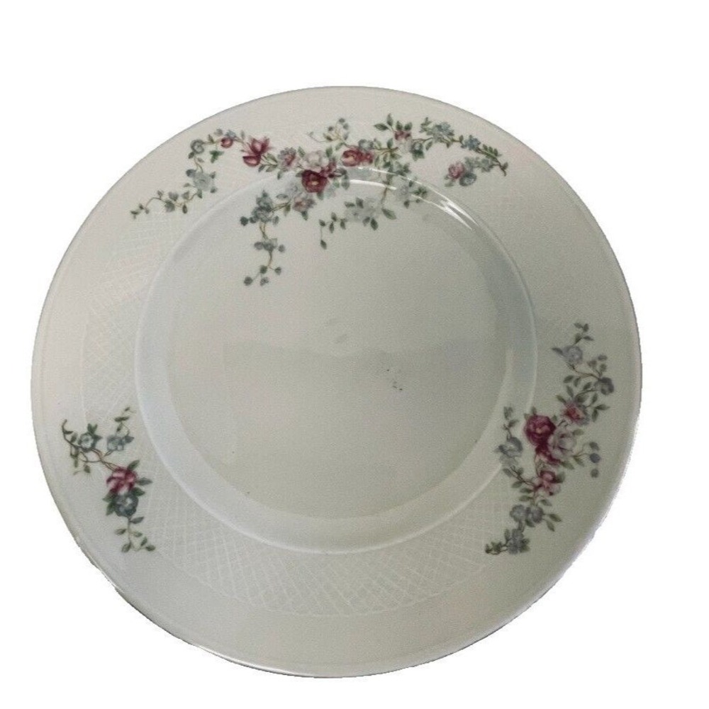 Eschenbach Baronet China White Dinner Plate Bavaria Germany Pink Flowers